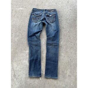 MEK Denim Jeans Womens 27x34 Mazatlan Cigarette Embroidered Flap Pockets Y2k Sou